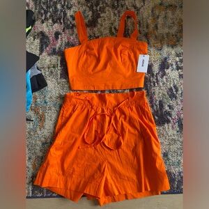 Jason Wu orange two piece shorts set. BNWT.